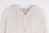 PUNCHING KNIT HOOD ZIP-UP