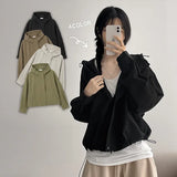 Crop hood field jacket, fall and spring outerwear (4 colors)