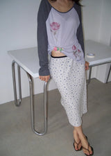 Flower print raglan T(2c)