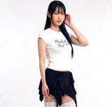 Stretch Cotton Slim Short Sleeve T-shirt Romantic White