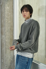 contrast ribbed knit