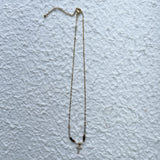 Amber Bead Cross Necklace