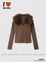 Tinker Bell Fur Wide Collar Long-Sleeved T-Shirt