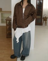 Kolmar Oversized-Fit Rivet-Washed Leather Jacket Jumper