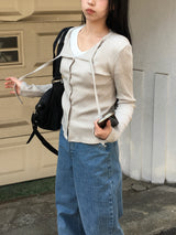 Nini Strap Ribbed Cardigan (6c)