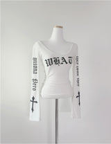Finchro Lettering Cross Top (white)