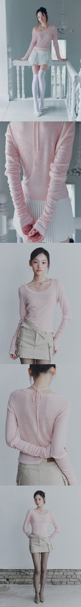 ウィングシャーリングトップ pink