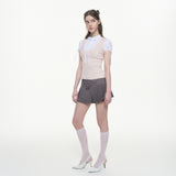 Classic Ribbon Pleated Skirt - CHARCOAL