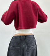 (WARMER DETAIL!) シッククロップドワイドルーズラウンドニット - 2 COLOR