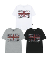 ユニオンジャックヴィンテージグラフィックレギュラーフィットTシャツ -ミランジェグレー