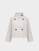 Luen Double Button High Neck Short Coat