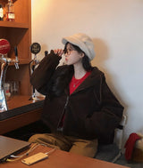 【BELLIDE MADE】ボアフリース＋コーデュロイリバーシブルジップアップパーカー