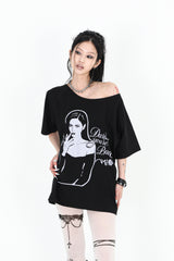 スモーキングローズTシャツ #ブラック