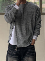Oblique Slash Button Knit