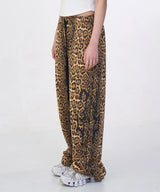 LEOPARD PRINT THUNDER LOGO PANTS