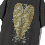 Untitled Heart Logo Pigment Wash Short Sleeve Washed Black