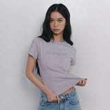 C ロゴコンベックスTシャツ_グレー