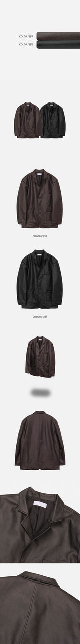 [F/W] レザーオーバーフィットブレザー(2color)