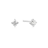 Solitaire 925 Silver + Rhodium Plating Stud Earring E057-01H