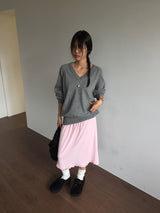 カシミアファインウールVネックニット(7color)
