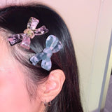 Marble ribbon hairclip (6color)