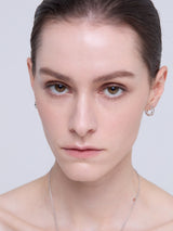 Multi Hash Tag Small Hoop Earrings (Silver)