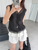 powdery layered blouse (4color)