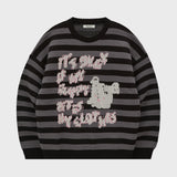 Stripe Puppy Graphic Knit