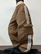 TRACK CARGO STRING PADDING PANTS ❤🖤🤎💚💙5COLOR