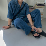 ASCLO Vel Linen Wide Denim Pants (2color)