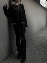 unbalanced loose-fit long sleeves (3color)