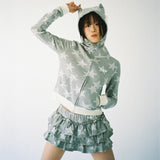 Angel of Star Ruffle Skirt - Grey