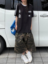 hip patch camo bermuda pants