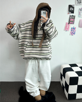 フリース❤リベットツーピンタックロングパンツ🖤🤍🩶3カラー
