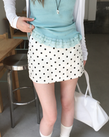 Satin dot skirt