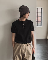 Becue Chrome Henry Neck Short Sleeve T-Shirt