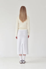 KIRSH PLAIN LINE POINT CABLE KNIT - IVORY  