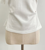 Linda Round-Neck Shirred Slit Short Sleeve T-Shirt