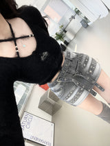 1139. Piercing star denim mini sk