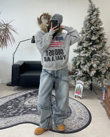 Ika Flag Fur Hood Zip Up