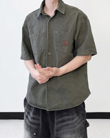 Patchwork Half Shirt Jacket