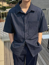 ASCLO Hairline Stripe Short Sleeve Shirt (2color)
