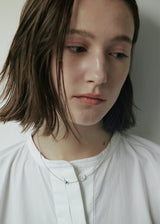[925 silver] Un.silver.129 / bondir necklace (silver/pearl)