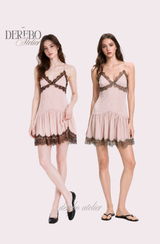 Rose Black Pink Sleeveless Dress