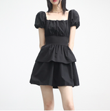 Webit Shirring Puff Dress