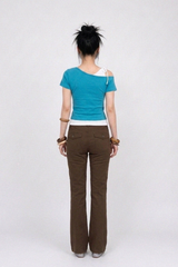 DUAL-TONE ASYMMETRY TEE (4COLORS!)