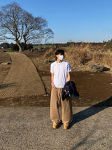 cord wide cotton pants 4C