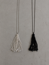 BEADED TASSEL LONG NECKLACE (2COLORS!)
