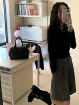 [MADE] Fidic Wool Herringbone Bermuda Pants