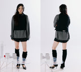 High neck sleeveless top [BLACK]